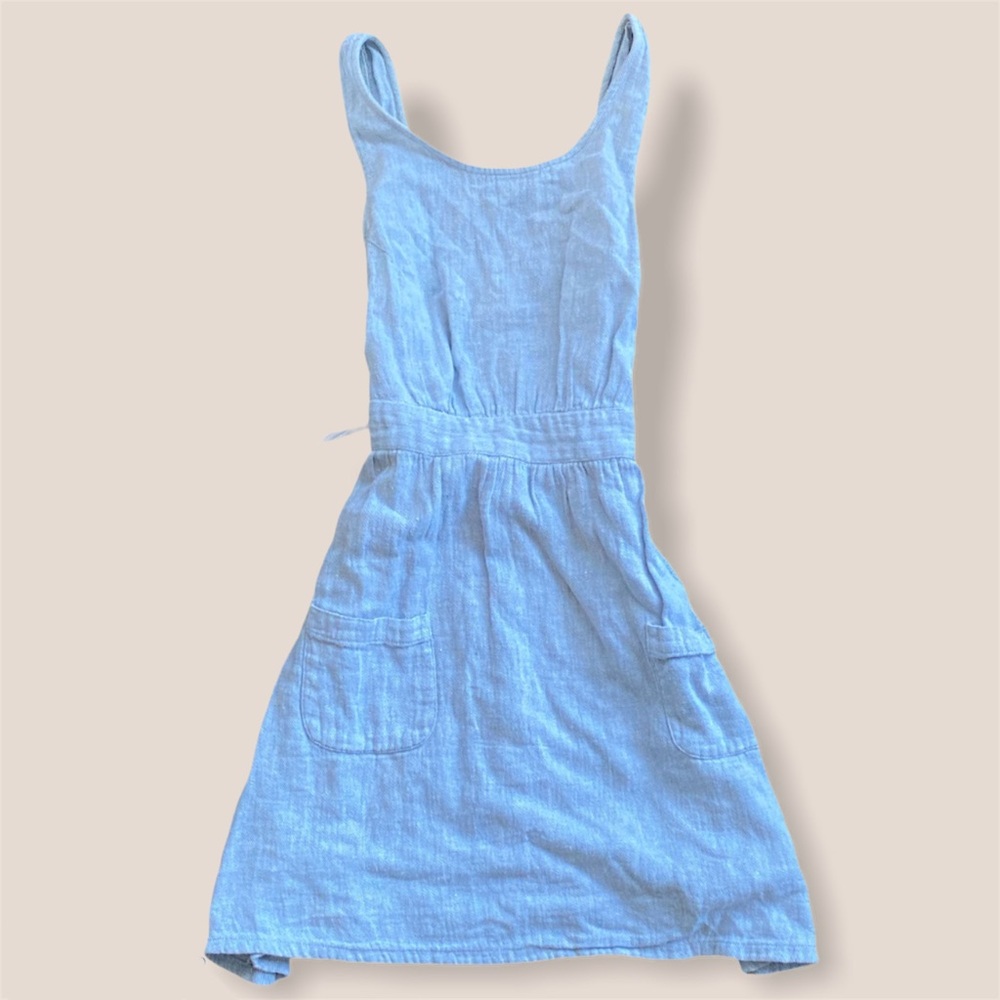 summer light blue linen / cotton dress